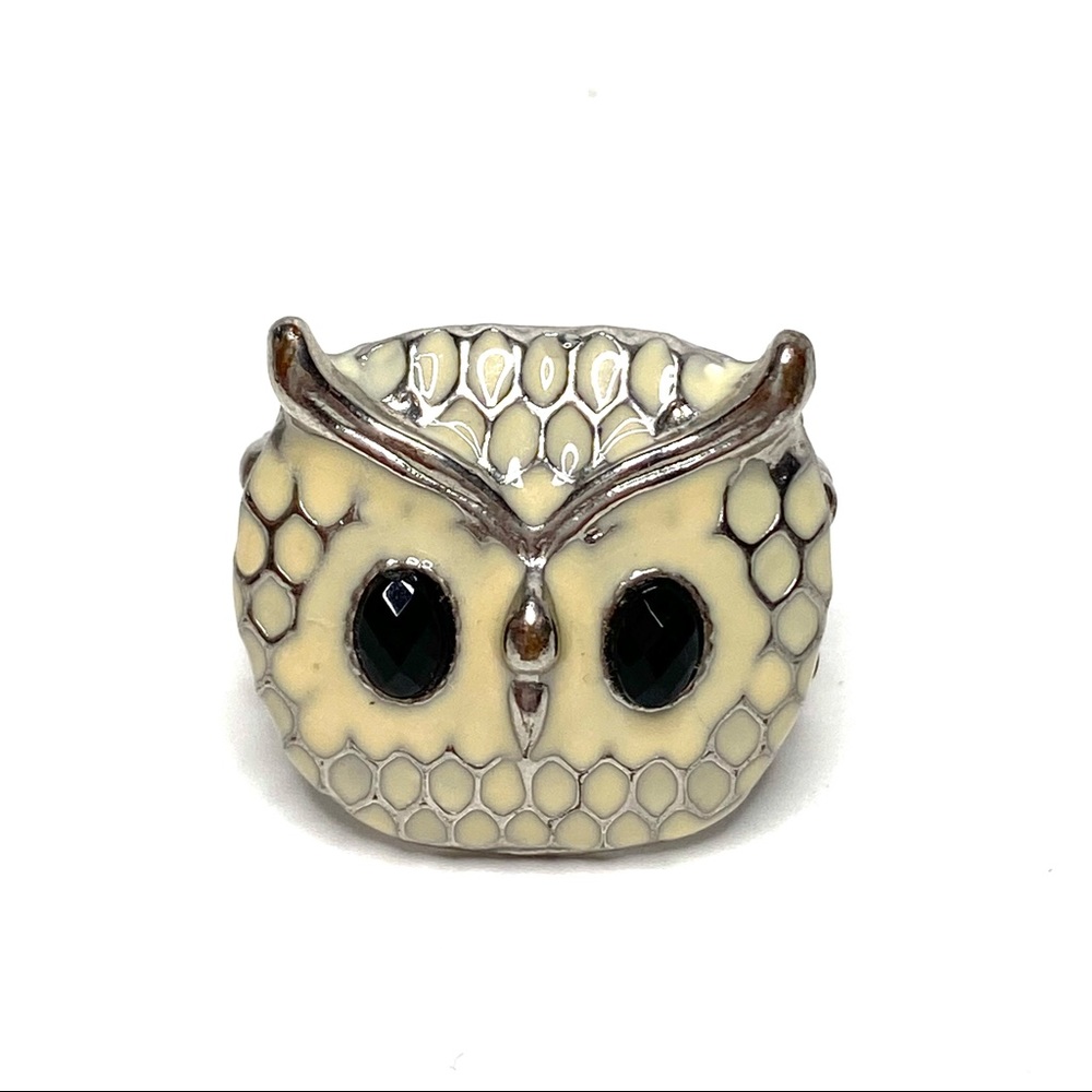 Enamel Owl Ring